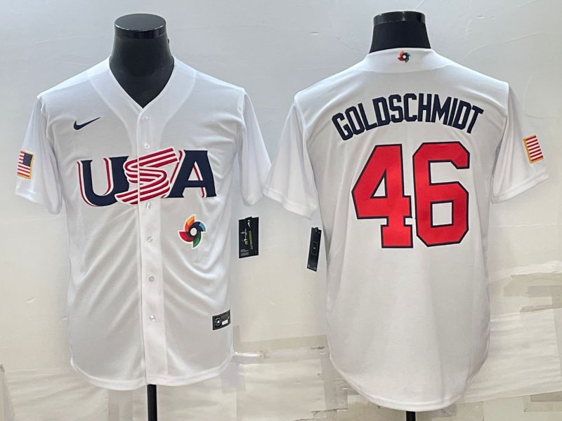 Men 2023 World Cub USA 46 Goldschmidt White Nike MLB Jersey10